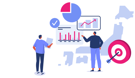 商圏分析とは？分析手法や活用事例・6つのステップと成功のポイントのイラストイメージ