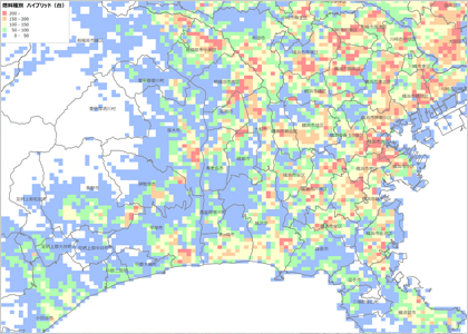 自動車の保有状況をメッシュ単位に推計