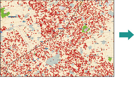 自社顧客を地図上に落とし込む：イメージ