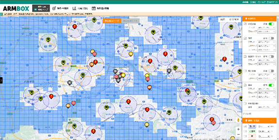 出店可能マップ機能の画面イメージ